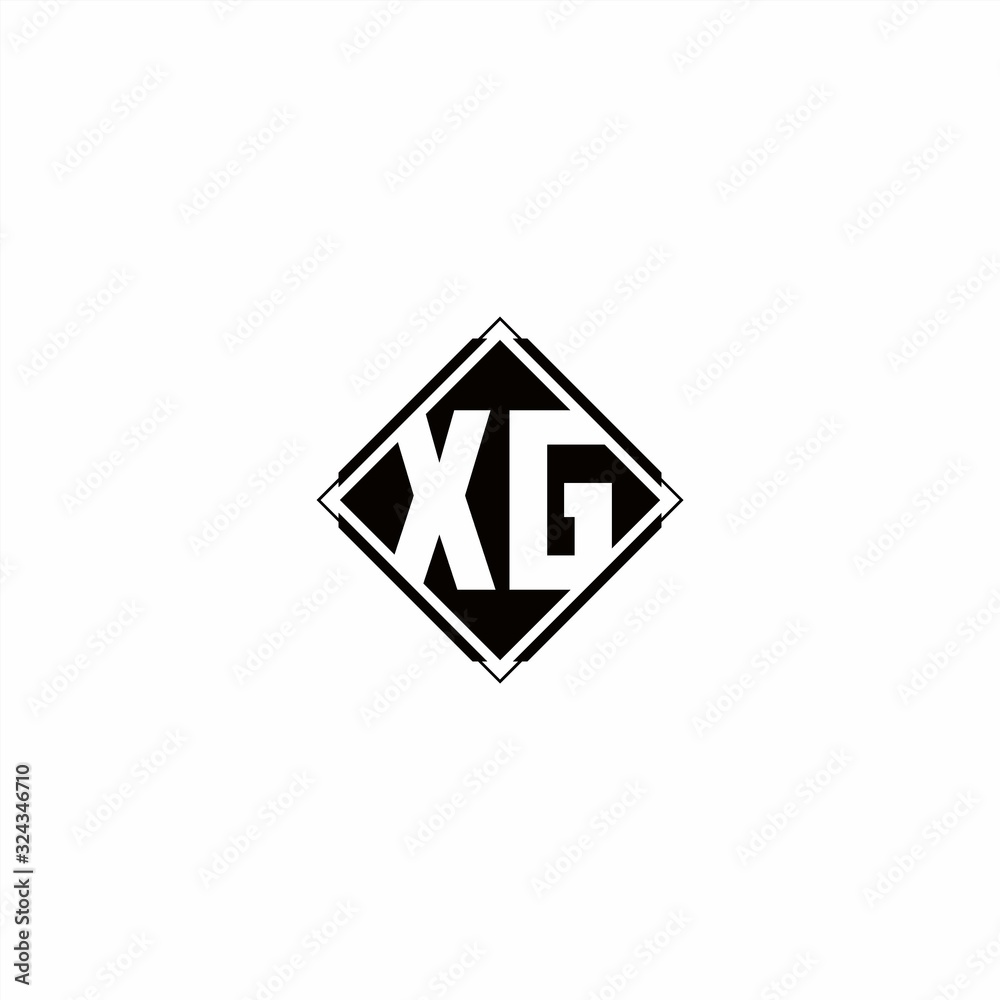 Monogram logo design with diamond square shape Monogram logo design with diamond square shape
