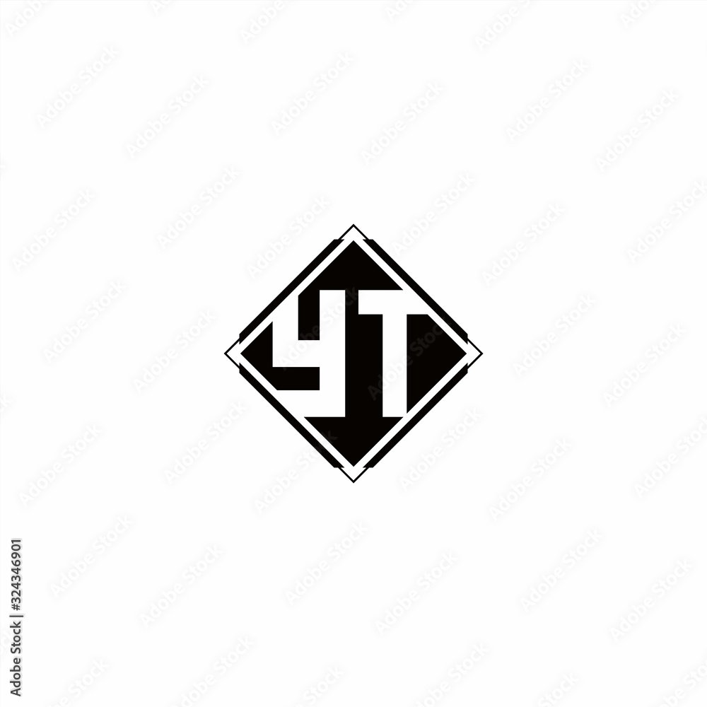 Monogram logo design with diamond square shape Monogram logo design with diamond square shape