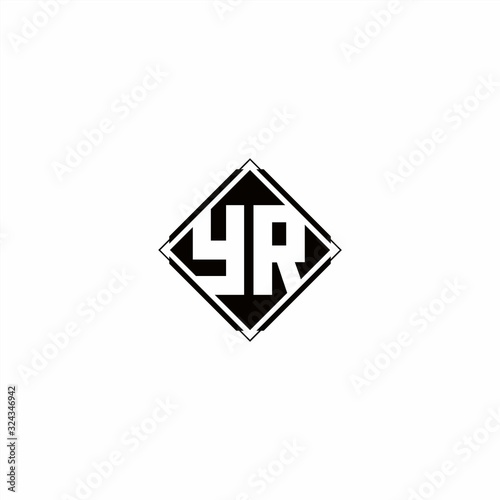 Free Download Monogram logo design with diamond square shape - GFXLoad