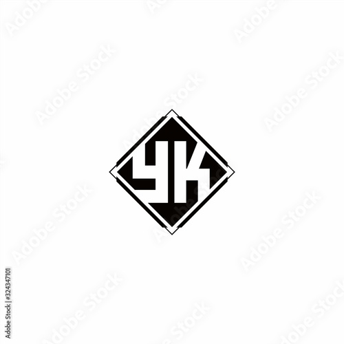 Free Download Monogram logo design with diamond square shape - GFXLoad