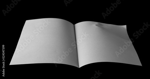 White paper for writing and printing isolated on black background 