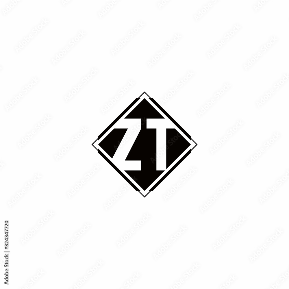 Monogram logo design with diamond square shape Monogram logo design with diamond square shape