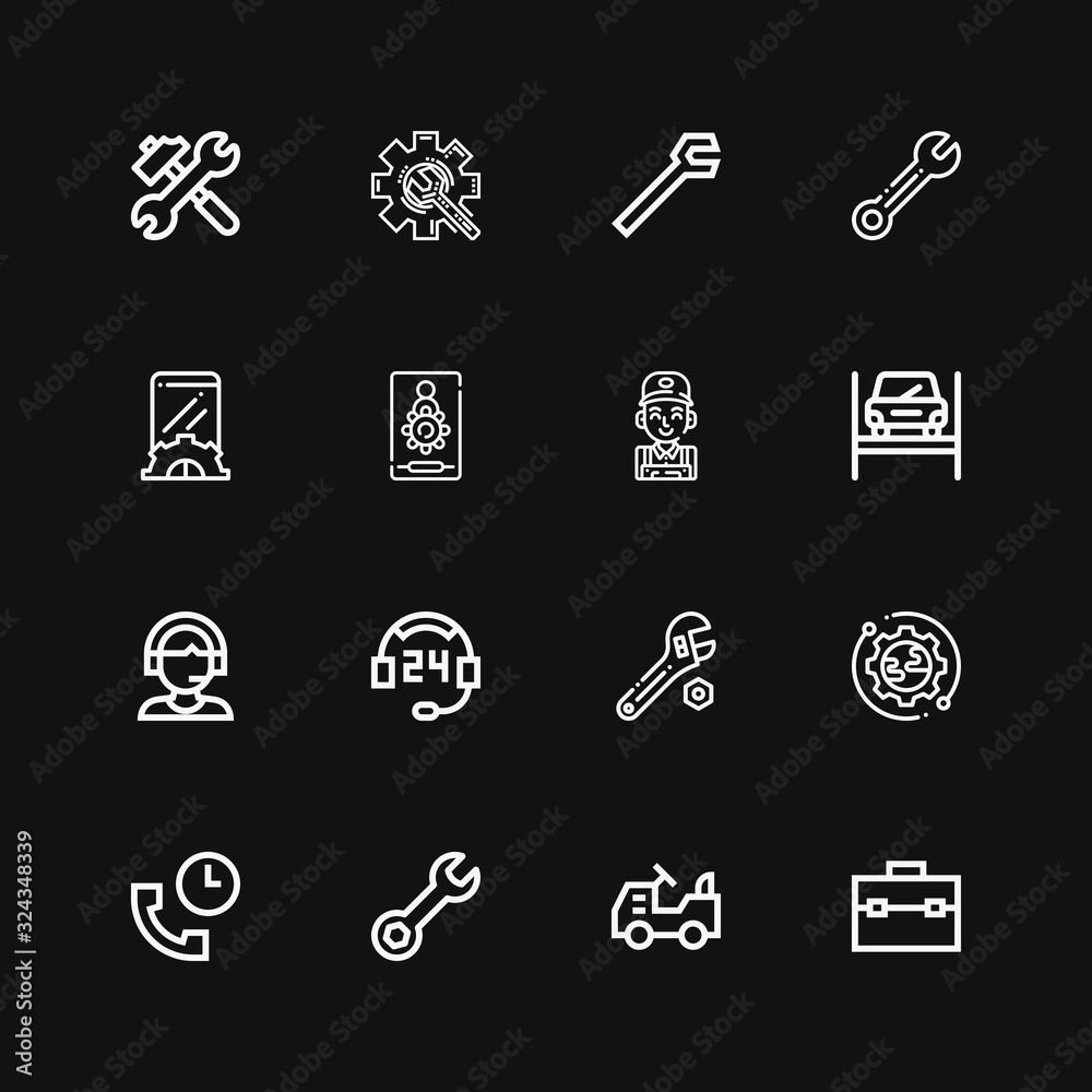 Editable 16 maintenance icons for web and mobile Editable 16 maintenance icons for web and mobile