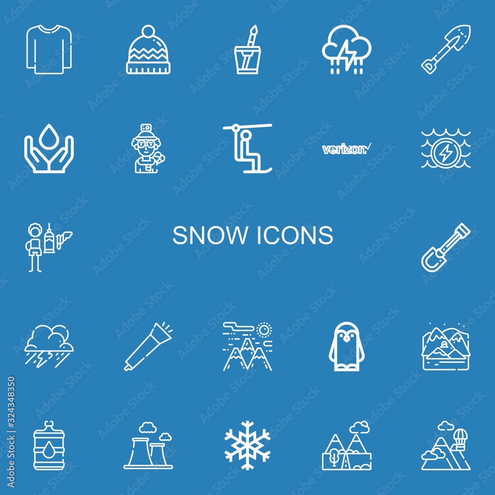 Editable 22 snow icons for web and mobile