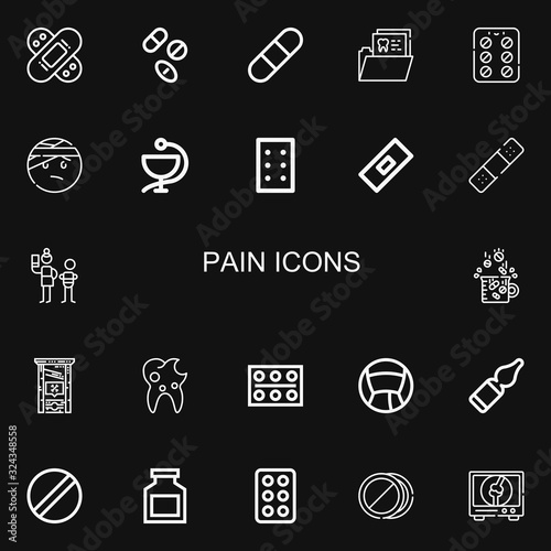 Editable 22 pain icons for web and mobile