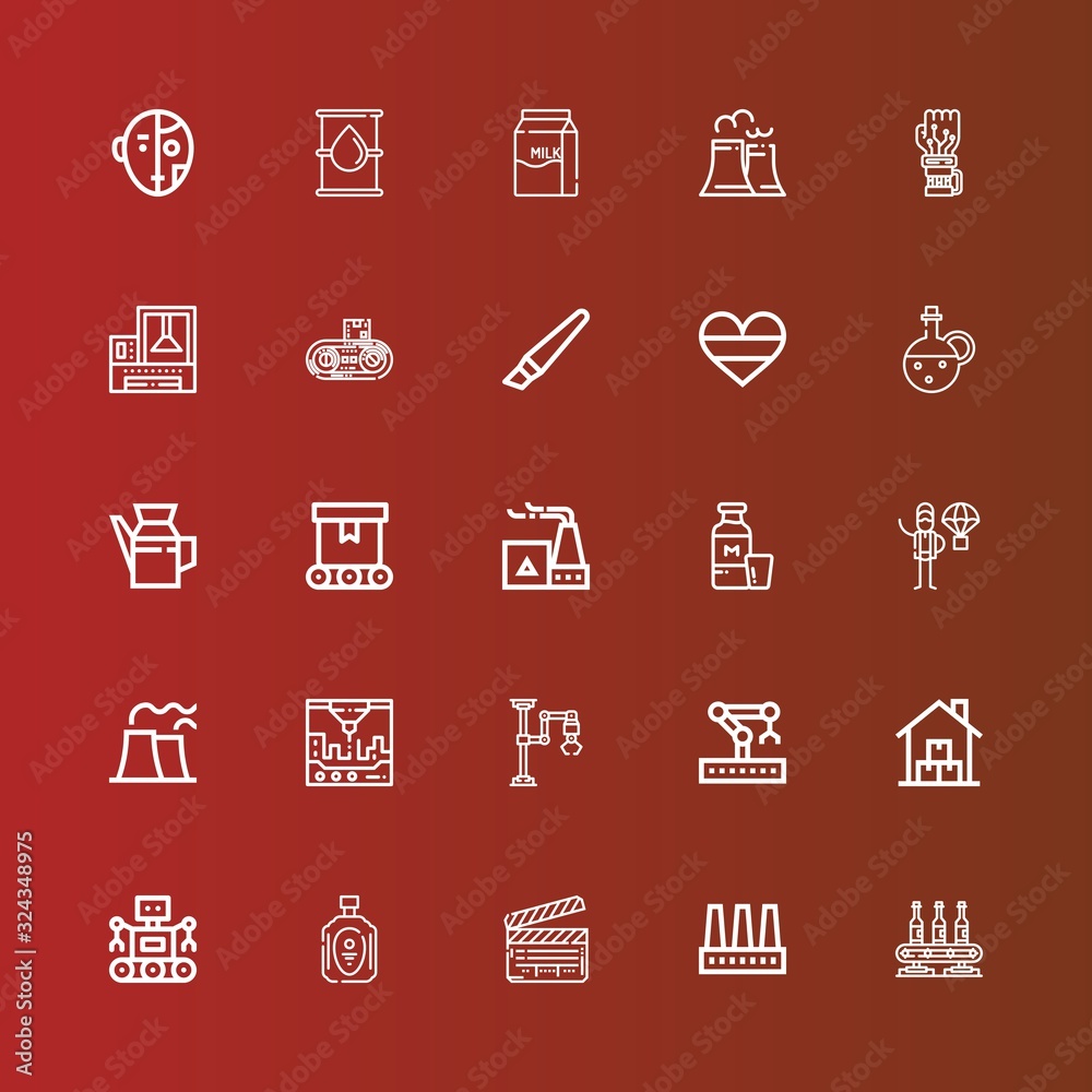 Editable 25 production icons for web and mobile Editable 25 production icons for web and mobile