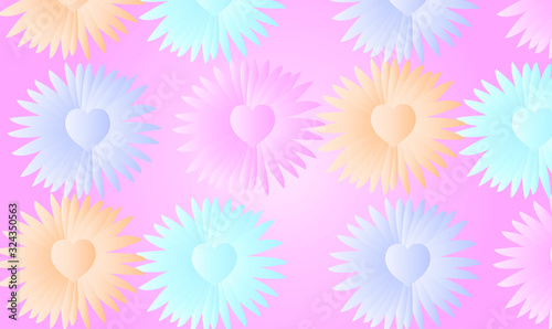 Romantic wallpaper and background of colorful floral pattern