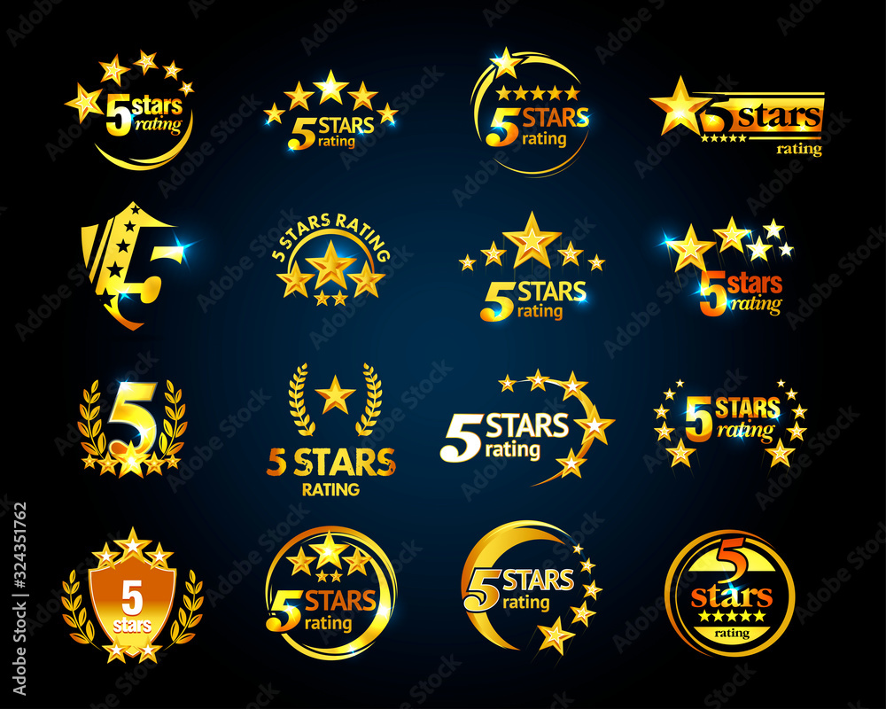 5 Star 3D logo | Pixellogo