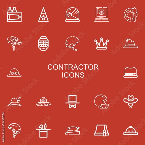 Editable 22 contractor icons for web and mobile