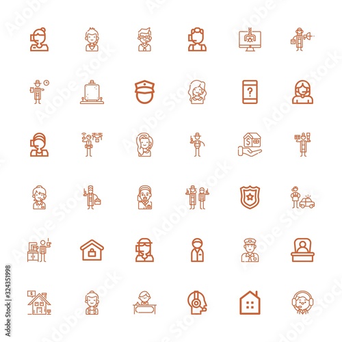 Editable 36 agent icons for web and mobile