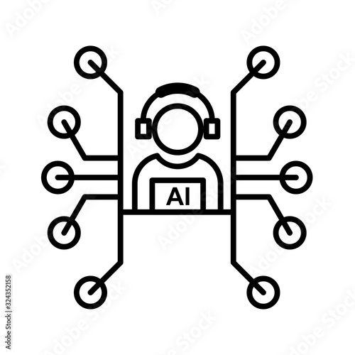 Artificial Intelligence powered multi agent network Icon to be used as a marketing tool, or maybe as simple as icons on your website or app, the choice is yours!