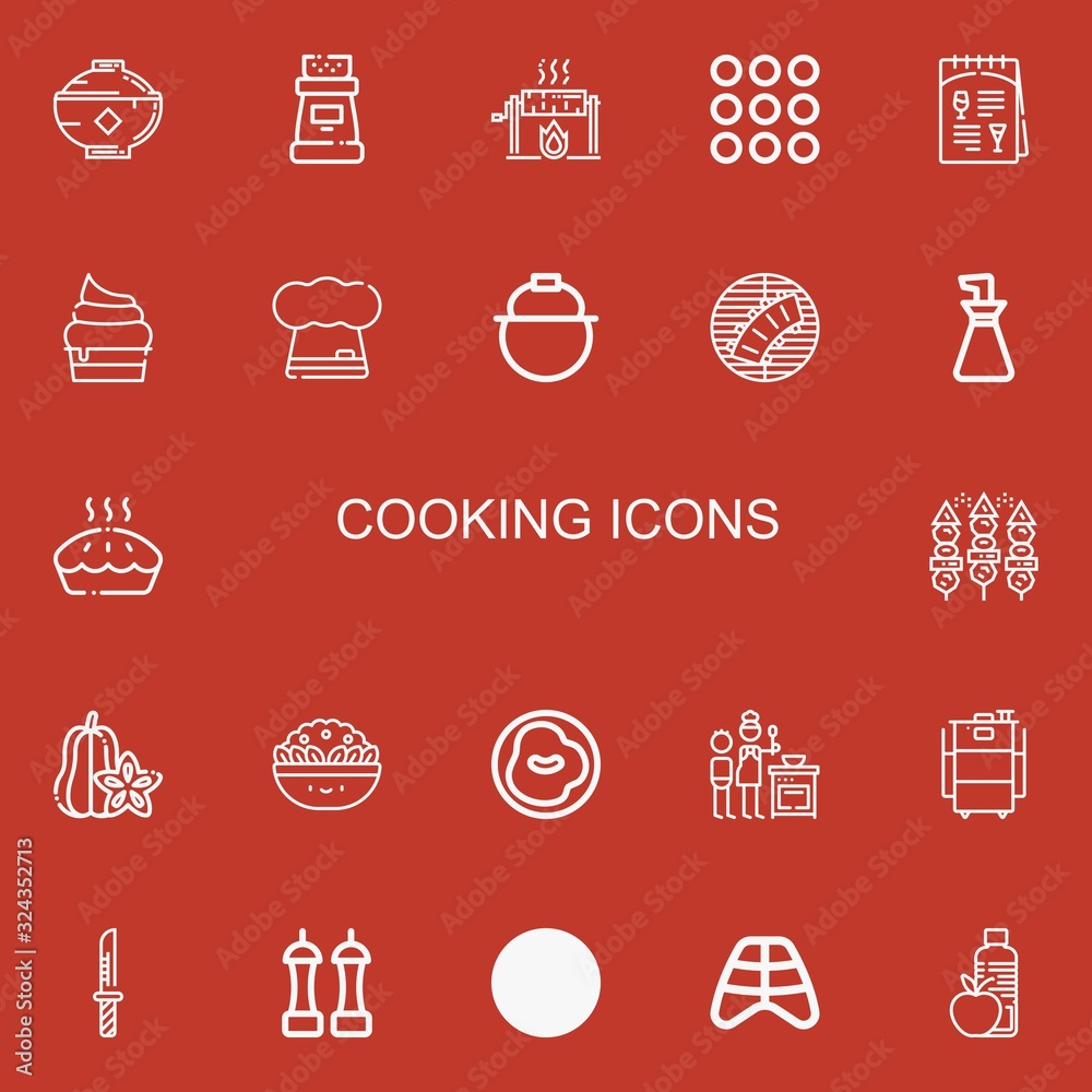 Fototapeta premium Editable 22 cooking icons for web and mobile