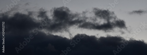 Winter evening dark clouds over Berlin and Brandenburg on February 19, 2020, Germany