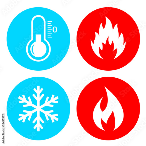 Hod and cold vector icon set