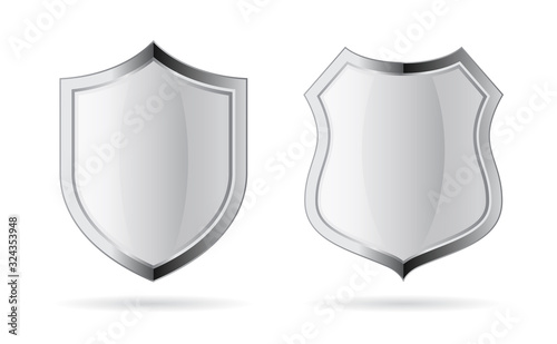 Silver chrome vector shield