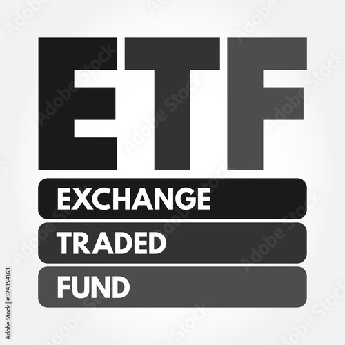 ETF - Exchange Traded Fund acronym, business concept background