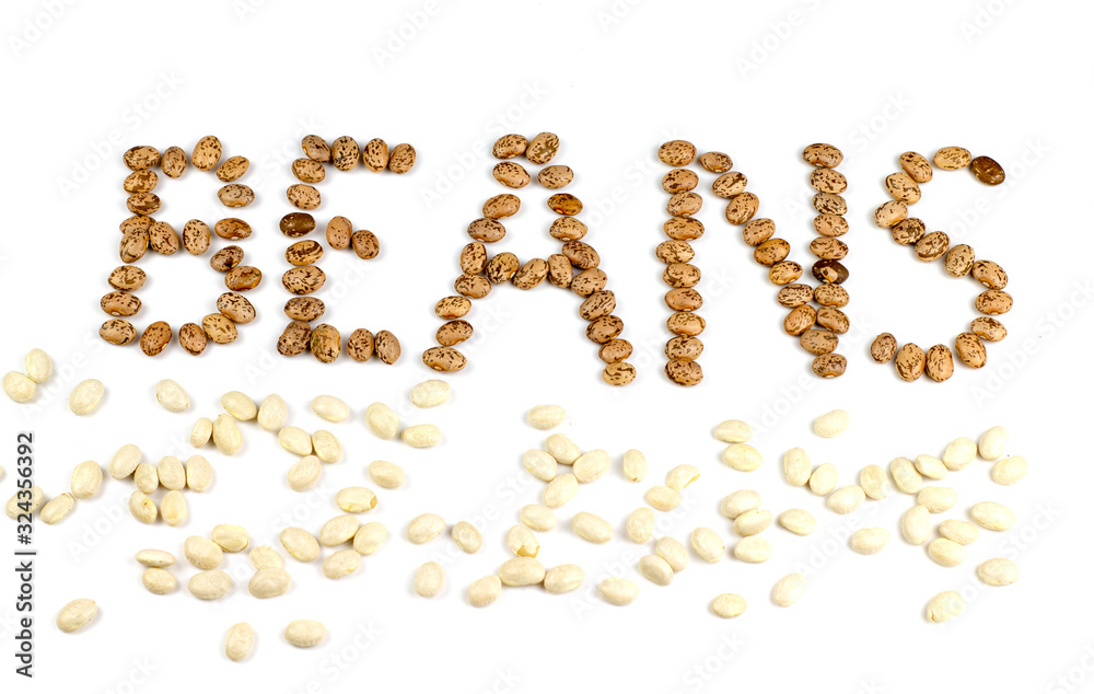 Bohnen mit dem Schriftzug Beans gebildet