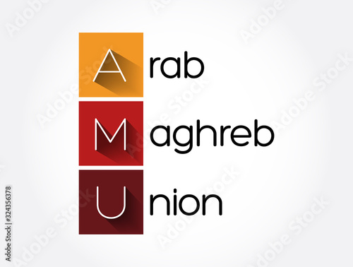 AMU - Arab Maghreb Union acronym, business concept background