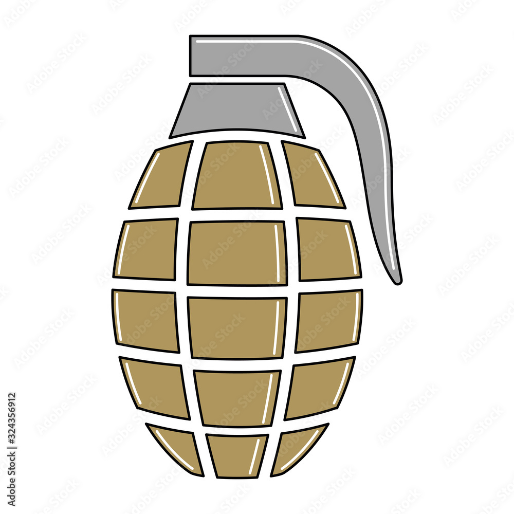 Isolated hand grenade icon Isolated hand grenade icon