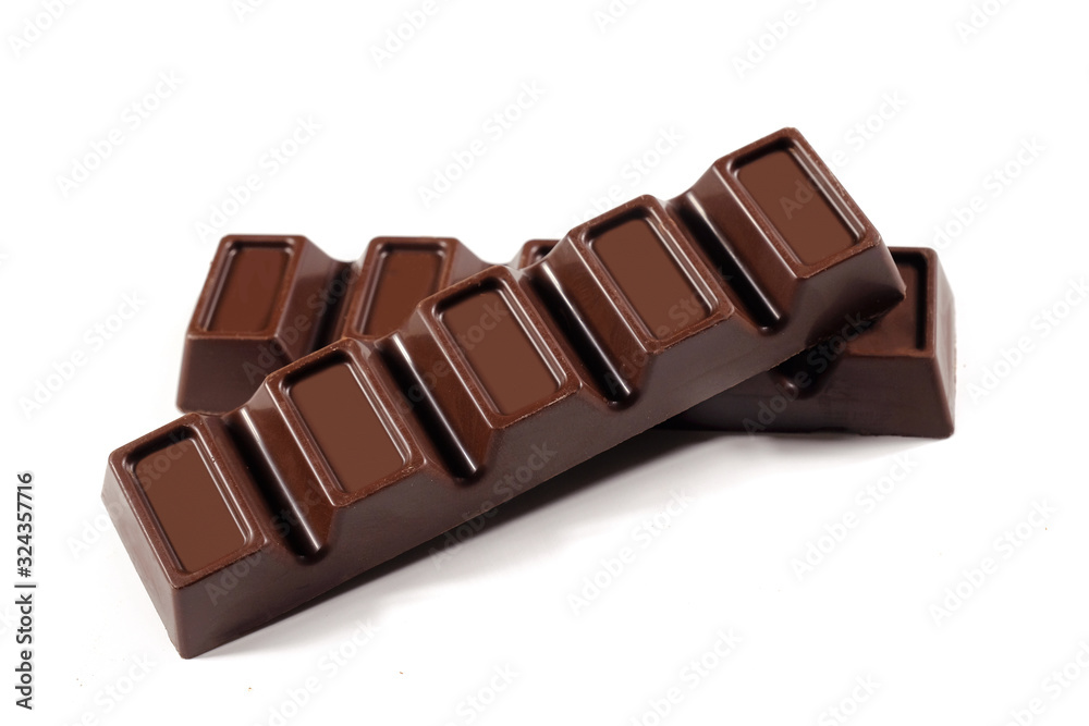 Chocolate bar Isolated on a white background. Close-up. Chocolate bar Isolated on a white background. Close-up.