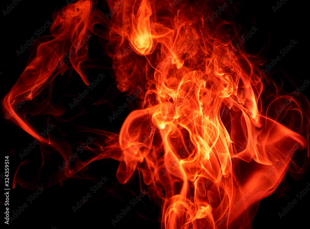 Fototapeta premium Red smoke on black background