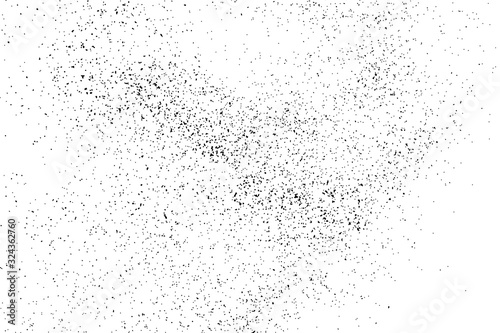 Black Grainy Texture Isolated On White Background. Dust Overlay. Dark Noise Granules. Digitally Generated Image. Vector Design Elements, Illustration, Eps 10.