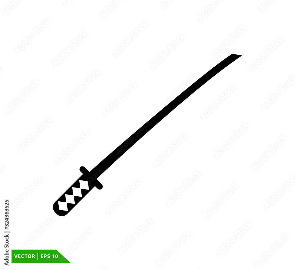 Fototapeta premium Katana icon vector logo design template