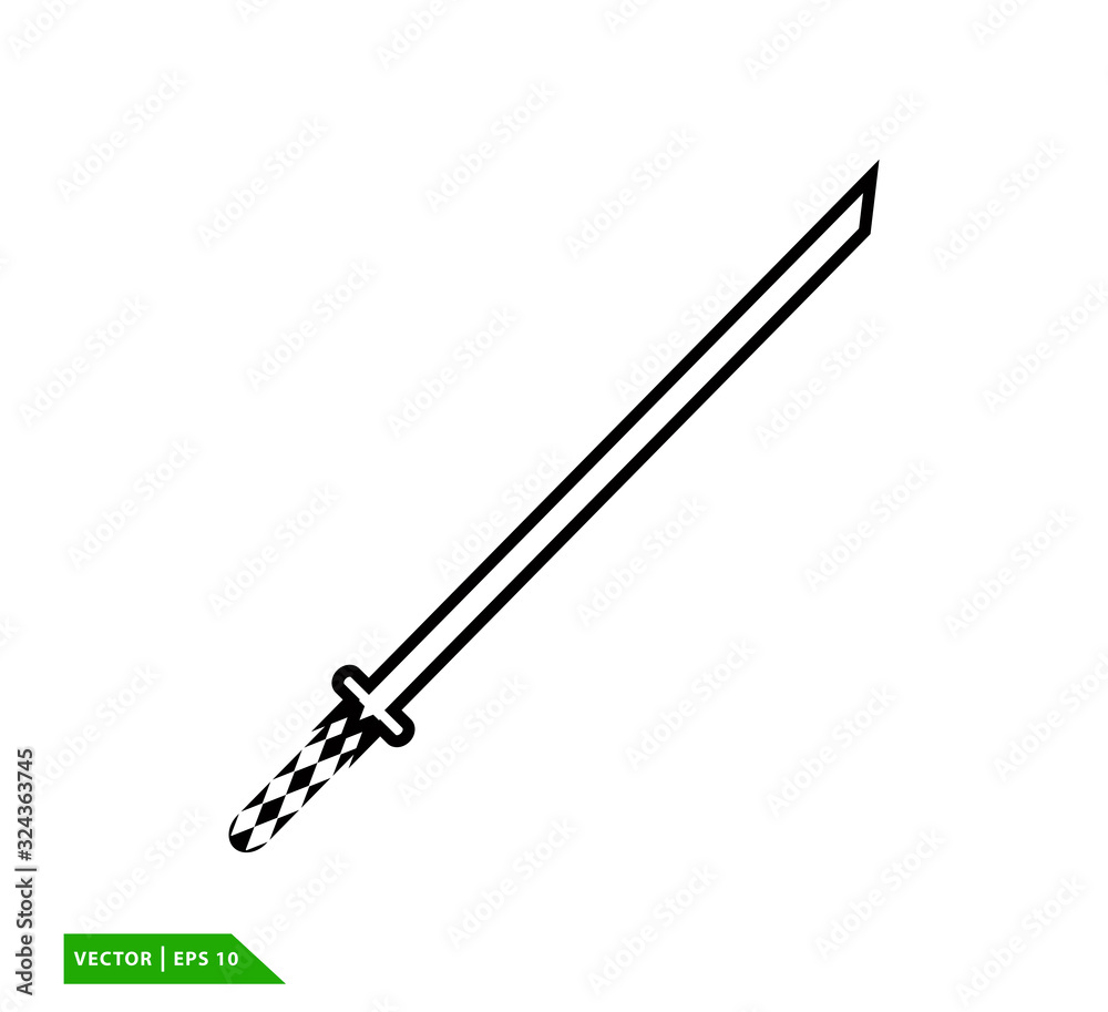 Katana icon vector logo design template Katana icon vector logo design template