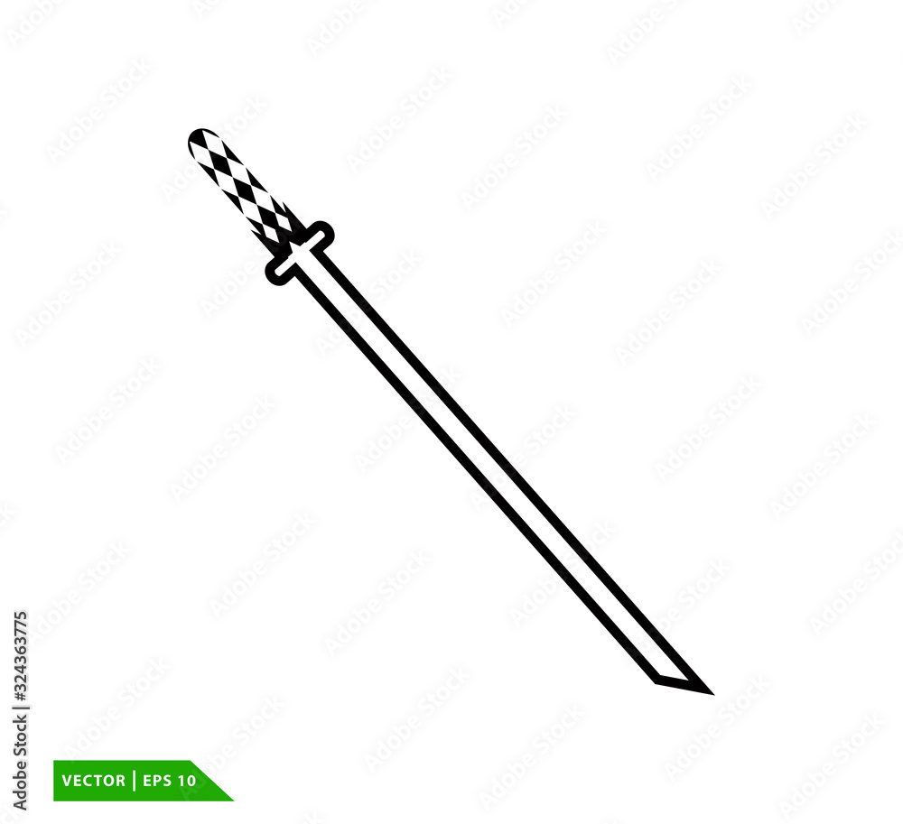 Katana icon vector logo design template Katana icon vector logo design template