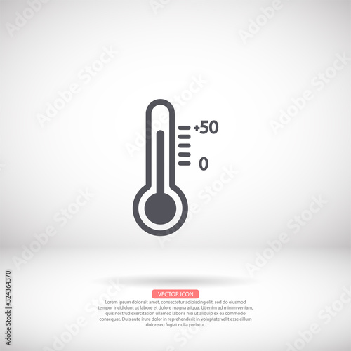Thermometer vector icon , lorem ipsum Flat design