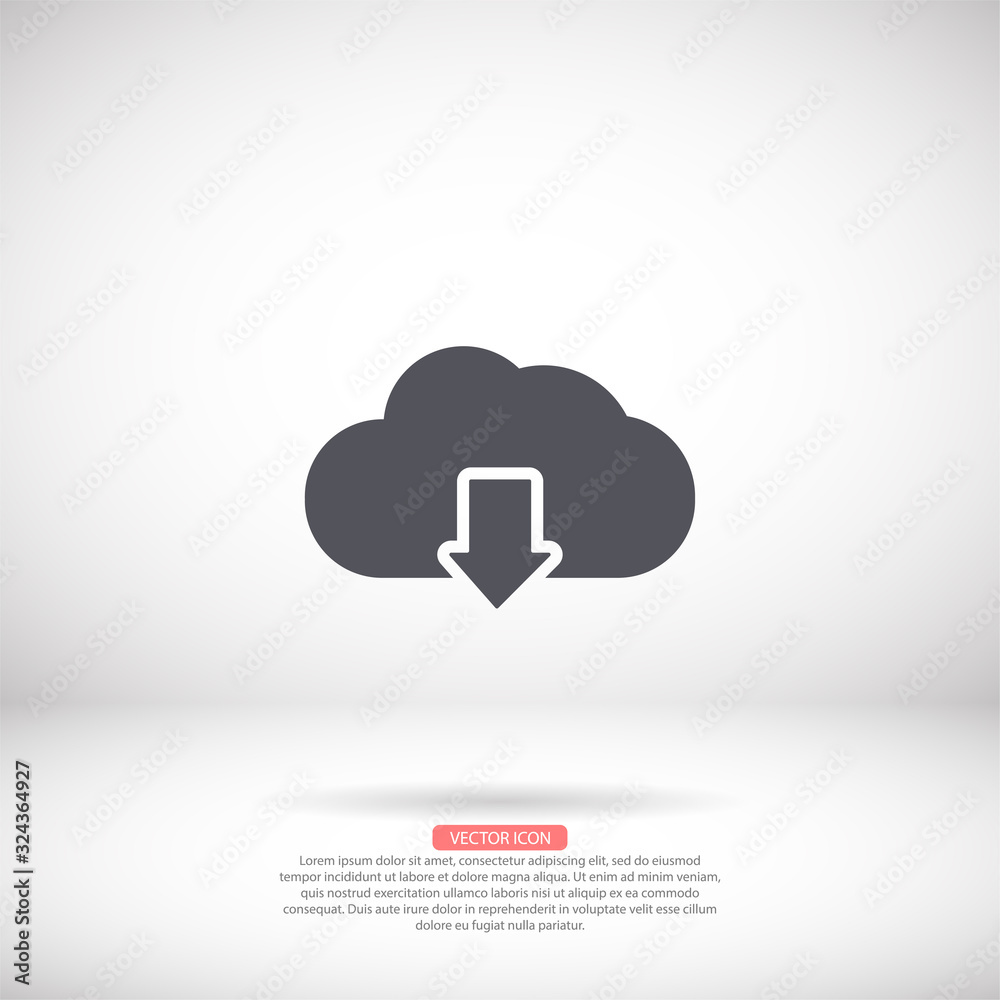 cloud download vector icon , lorem ipsum Flat design cloud download vector icon , lorem ipsum Flat design