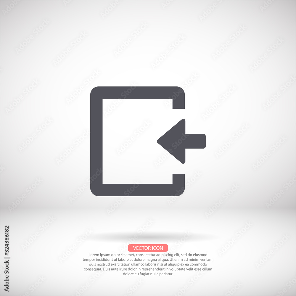ENTRANCE vector icon , lorem ipsum Flat design ENTRANCE vector icon , lorem ipsum Flat design