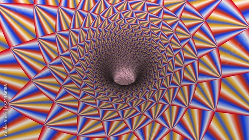 flashing vortex in multiple colors with strobe effect, seamless animation
