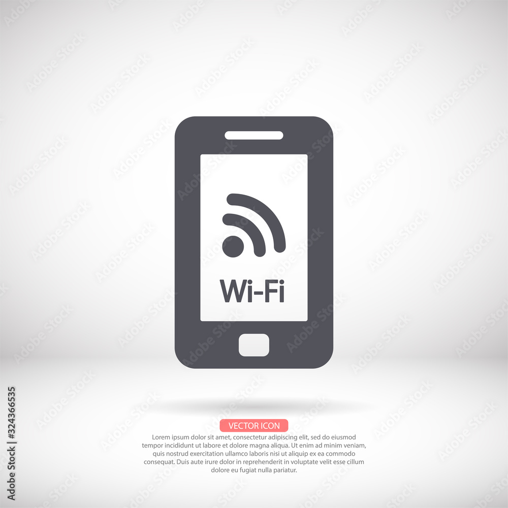 Telephone and Wi fi vector icon , lorem ipsum Flat design Telephone and Wi fi vector icon , lorem ipsum Flat design