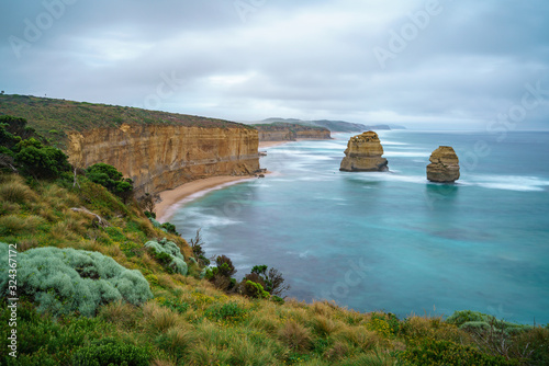 gibson steps at sunset, twelve apostles, great ocean road in victoria, australia