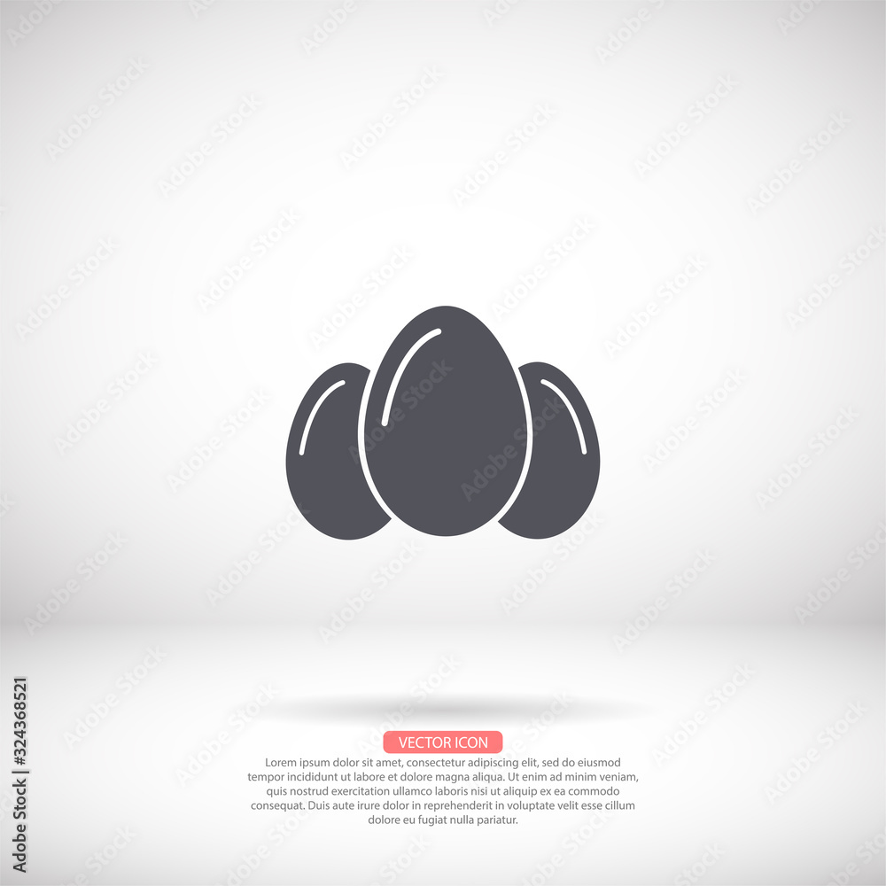 egg icon vector, solid illustration