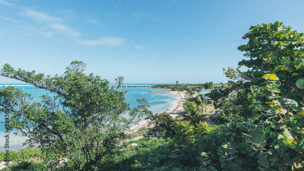 Bahia Honda State Park beach in the Florida Keys near the overseas highway bridge.