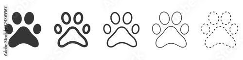 Animal footprint vector icons. Set of Paw prints.