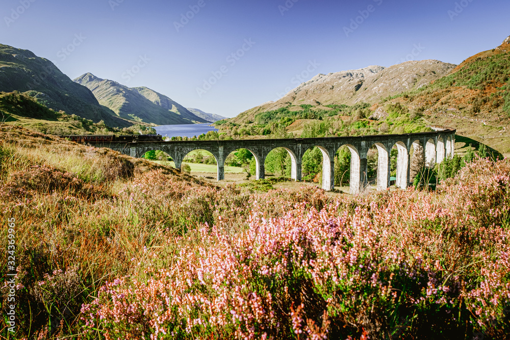 Glenfinnan Viaduct with scenic panorama