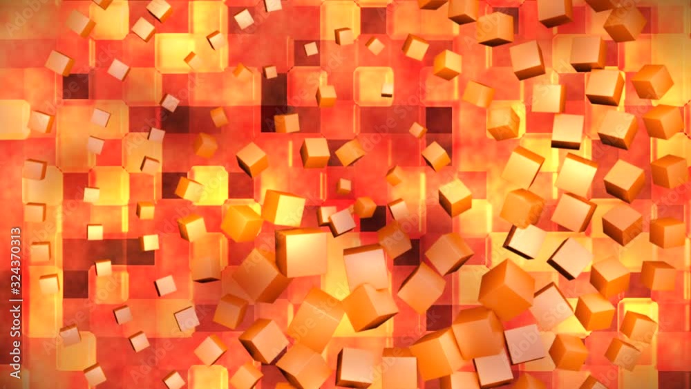 Broadcast Hi-Tech Spinning Cubes Squares, Golden, Abstract, 3D, Loopable, HD Broadcast Hi-Tech Spinning Cubes Squares, Golden, Abstract, 3D, Loopable, HD
