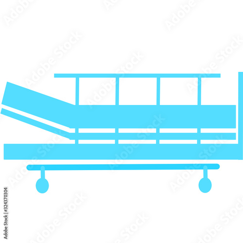 Hospital bed. Intensive care unit icon. Resuscitation, rehabilitation, hospital ward. Medicine concept. Vector illustration can be used for topics like healthcare, hospital, medical care, Chemotherapy