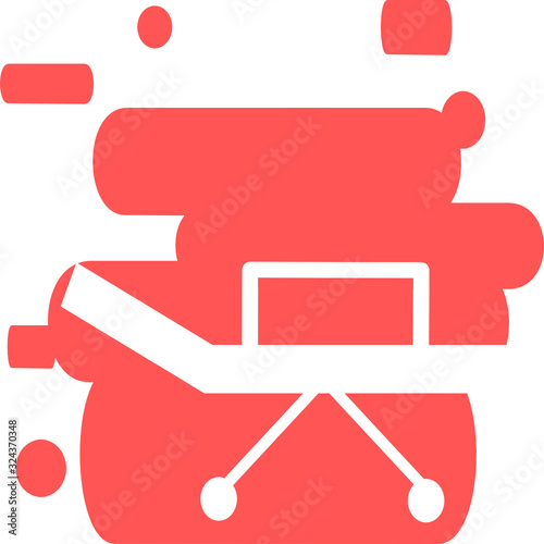 Hospital bed. Intensive care unit icon. Resuscitation, rehabilitation, hospital ward. Medicine concept. Vector illustration can be used for topics like healthcare, hospital, medical care, Chemotherapy