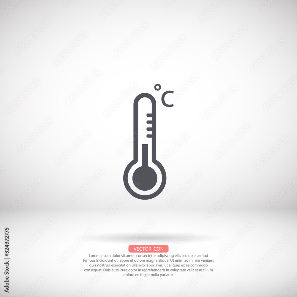 Thermometer vector icon , lorem ipsum Flat design Thermometer vector icon , lorem ipsum Flat design