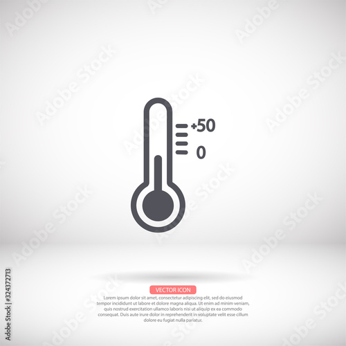 Thermometer vector icon , lorem ipsum Flat design