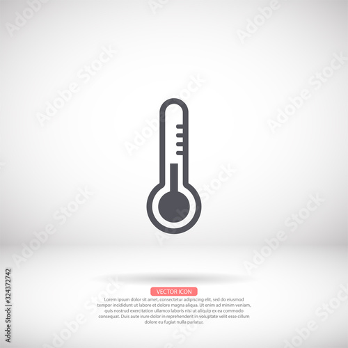 Thermometer vector icon , lorem ipsum Flat design