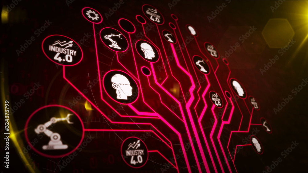 Obraz premium Industry 4.0 symbols