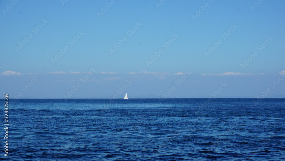 sailing ship far in the distance