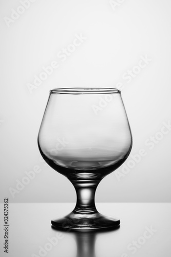 empty wine glass isolated on white background