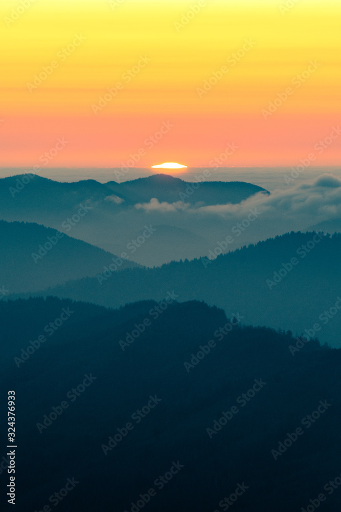 Oregon Coastal Mountain Sunset