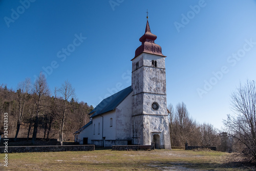 Saint Mary church over Planina in Slovenia
